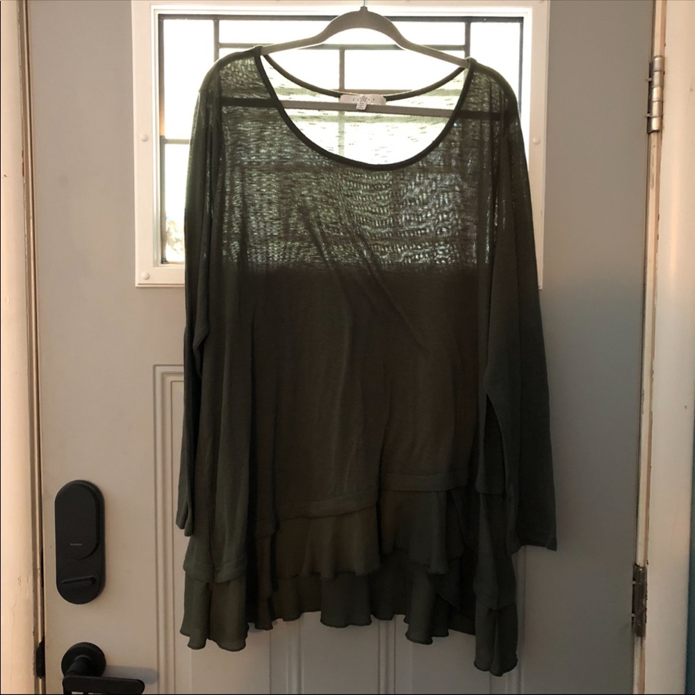 EUC PLUS SIZE Olive Green Long Sleeve Top 3x